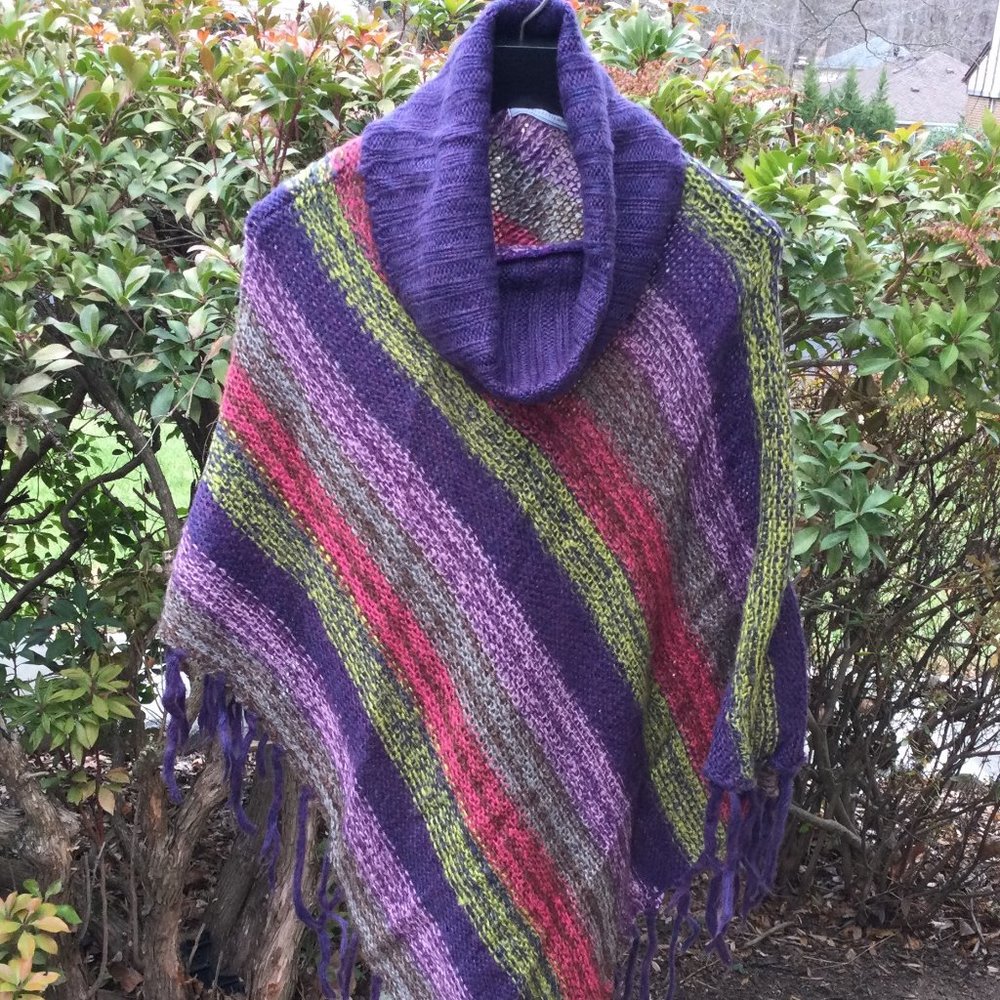 Jamie Nicole Cowl Neck Pretty Color Poncho
